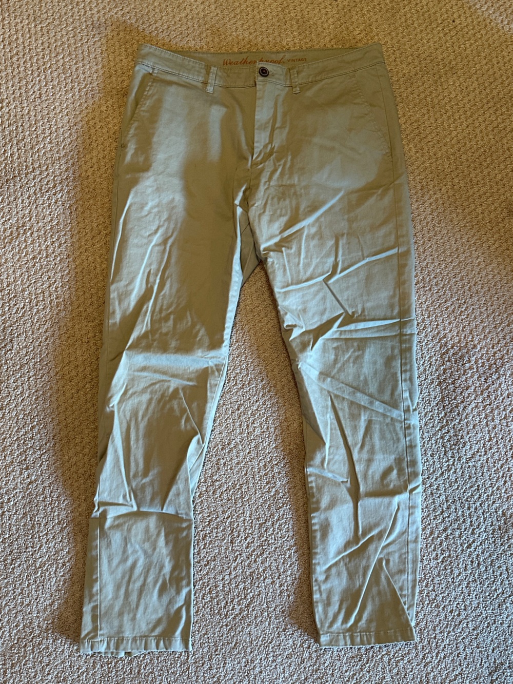 Weatherproof Vintage Light Tan loose cargo pants with Patterned Lining